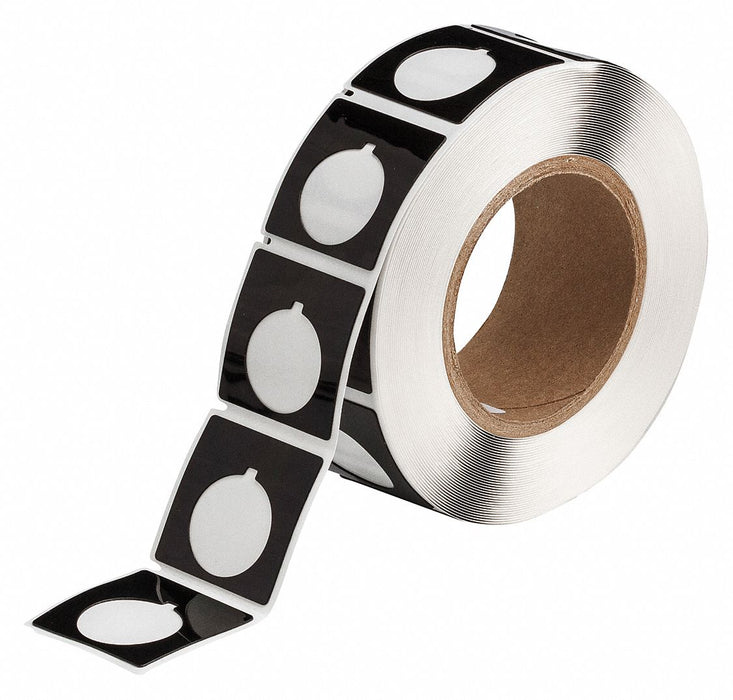 Pre-Cut Label Stock Roll Black Gloss