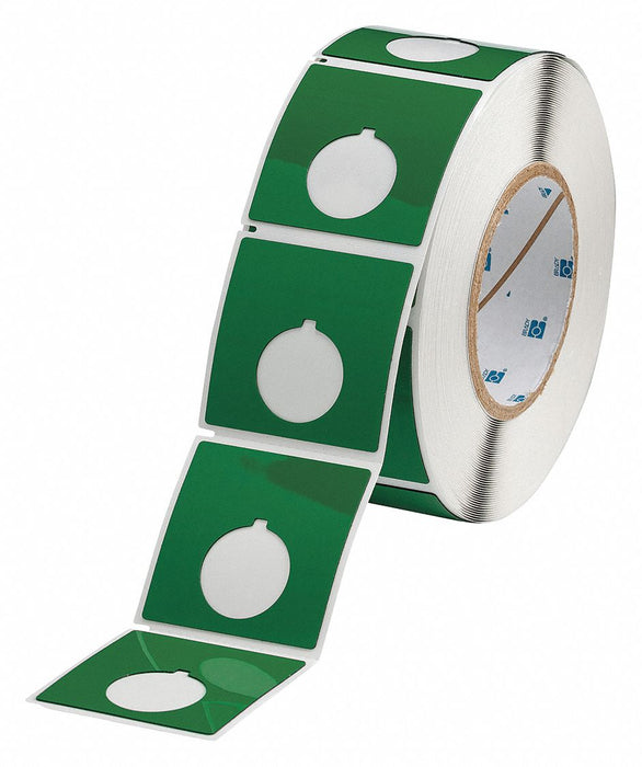 Pre-Cut Label Stock Roll Green Gloss