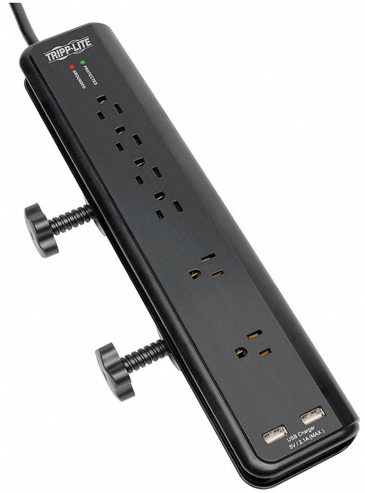 Surge Protector Strip 6 Outlet Black
