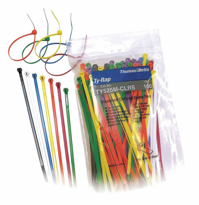 Cable Tie Kit Assorted 7.2 in PK100