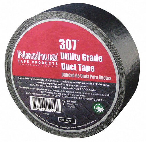 Duct Tape Black 60 yd L 1-7/8 in W