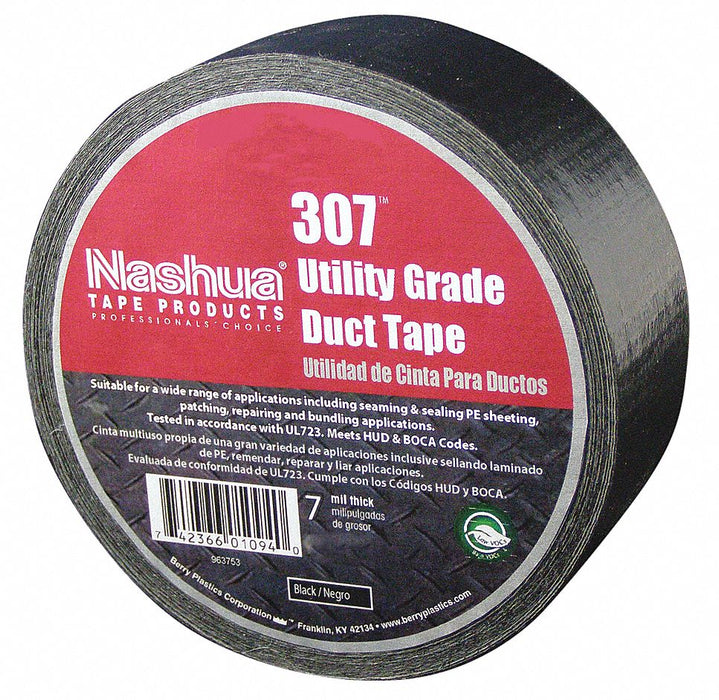 Duct Tape Black 60 yd L 1-7/8 in W
