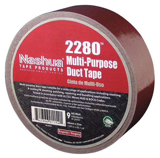 Duct Tape Burgundy 60 yd L 1-7/8 in W
