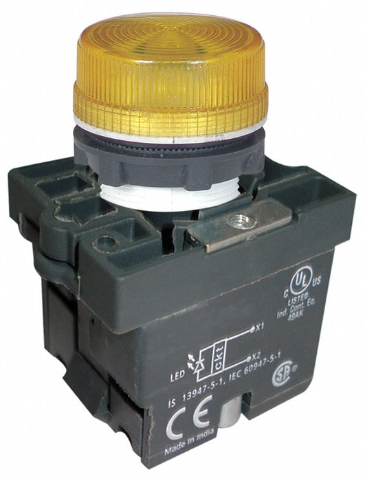 Pilot Light Yellow 22mm LED