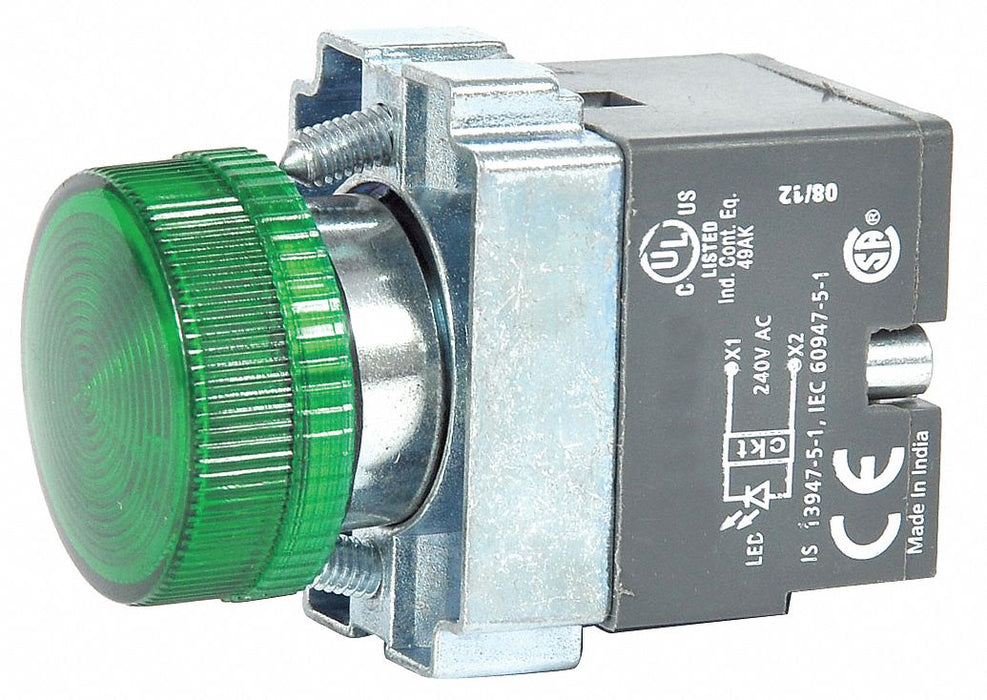 Pilot Light Green 22mm LED