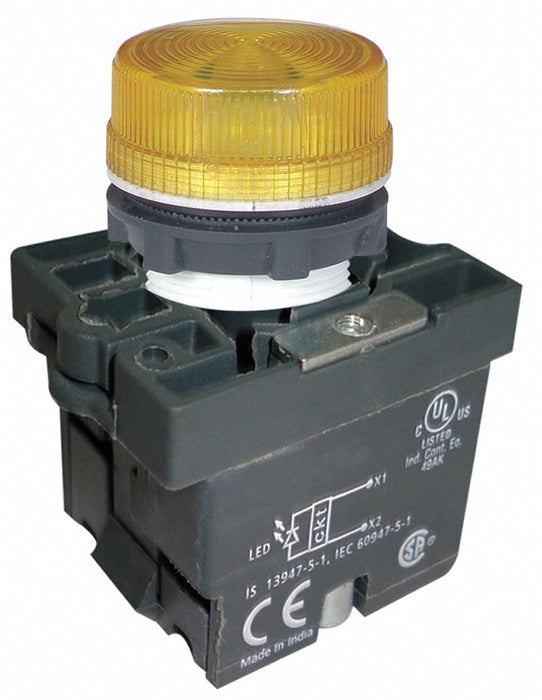 Pilot Light Yellow 22mm LED
