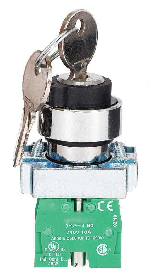 SelectorSwitch Keyed Non-Illum 2Pos 22mm