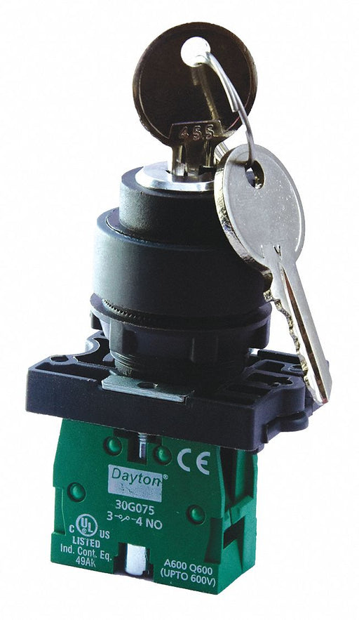 SelectorSwitch Keyed Non-Illum 2Pos 22mm