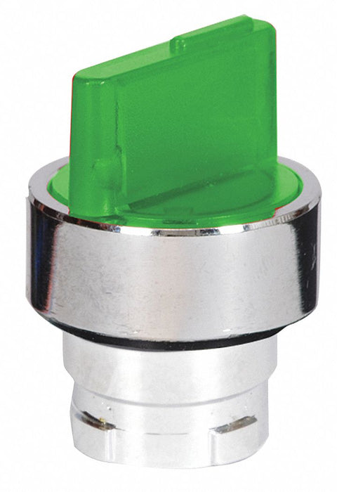 ShortHandSelectSwtch Illum Grn 2Pos 22mm