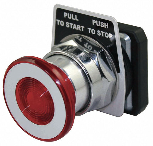 MushroomHeadPushButton Red NonIllum 30mm