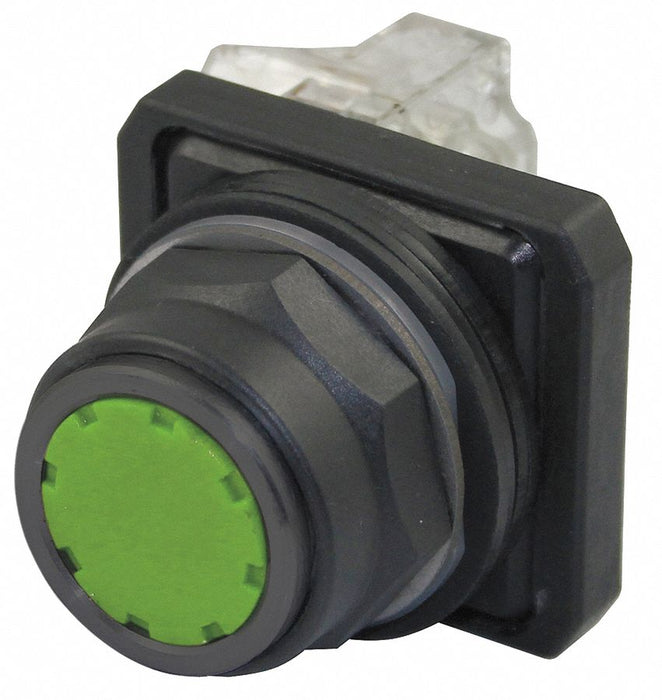 H7071 FlushPushButtnOp NonIllum Grn 1NO/1NC
