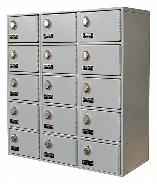 Locker 5x3Lckrs Lt Gry 30.5 x27 x12 