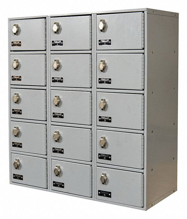 Locker 5x3Lckrs Lt Gry 30.5 x27 x12 