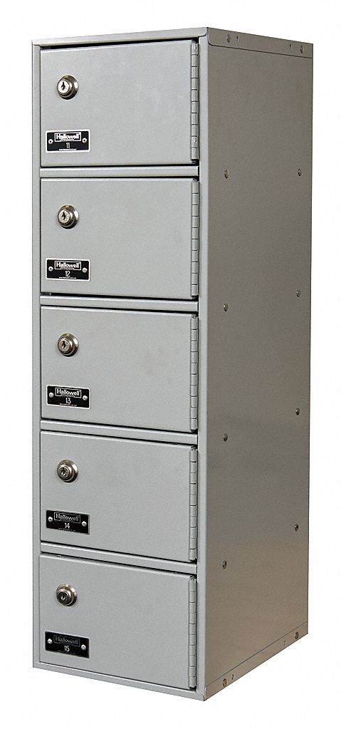 Locker 5x1Lckrs Lt Gry 30.5 x9 x12 