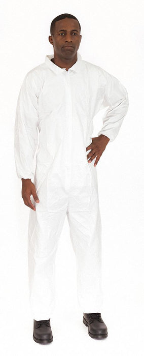 Collared Coverall Elastic White L PK25