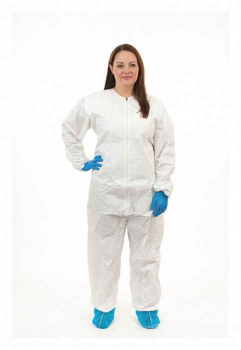 Collared Coverall Elastic White L PK25