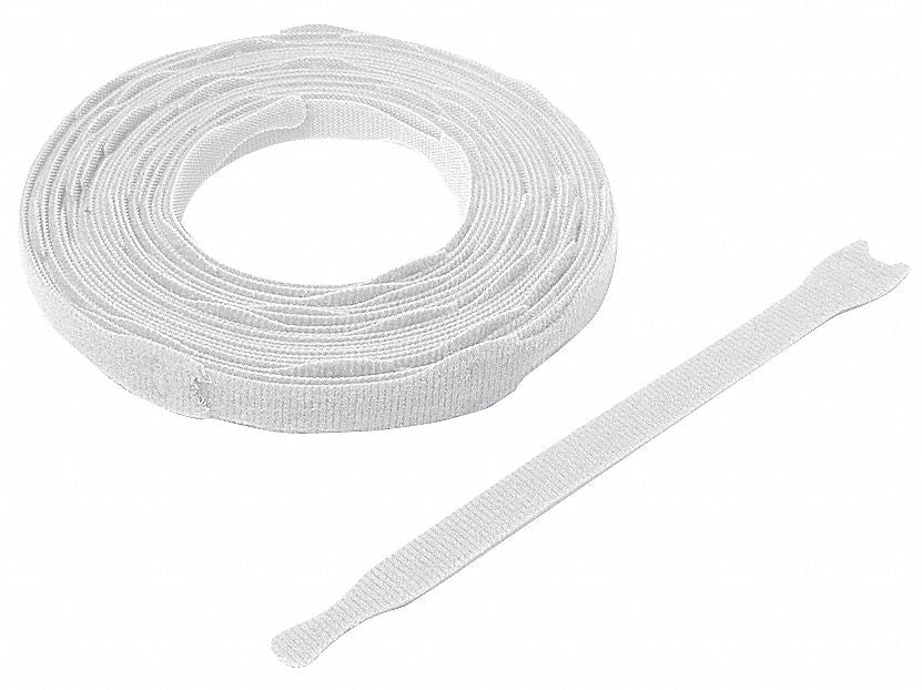 Hook-and-Loop Cable Tie 8 in White PK900