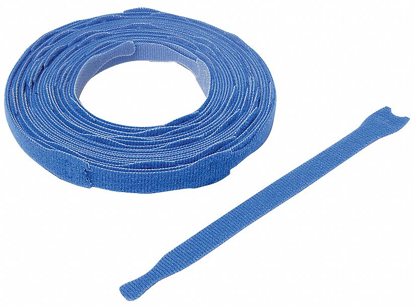Hook-and-Loop Cable Tie 8 in Blue PK900