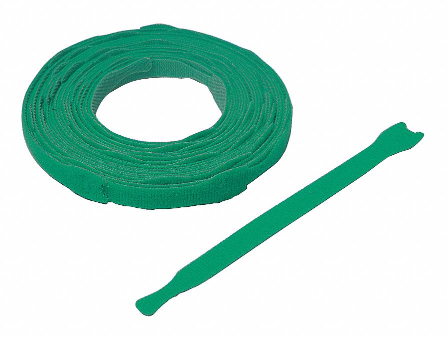 Hook-and-Loop Cable Tie 8 in Green PK900