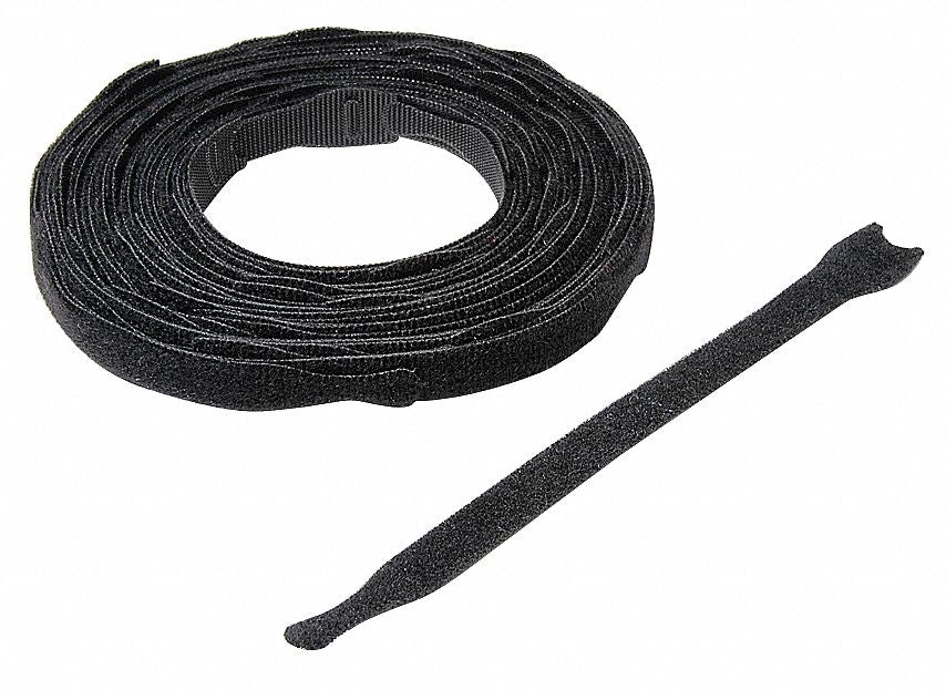 Hook-and-Loop Cable Tie 18 in Blk PK400