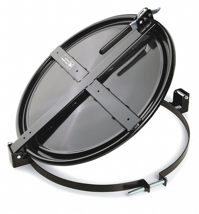 Drum Lid Black Steel 23.5 in L