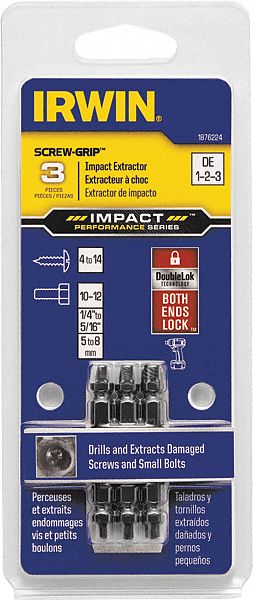 Screw Extractor Set 3pc HSS Clamshell