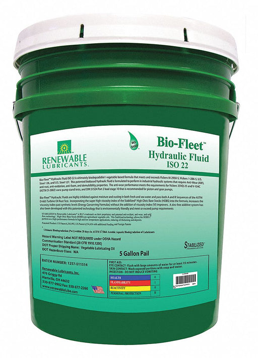 Hydraulic Oil Pail Yellow 5 gal
