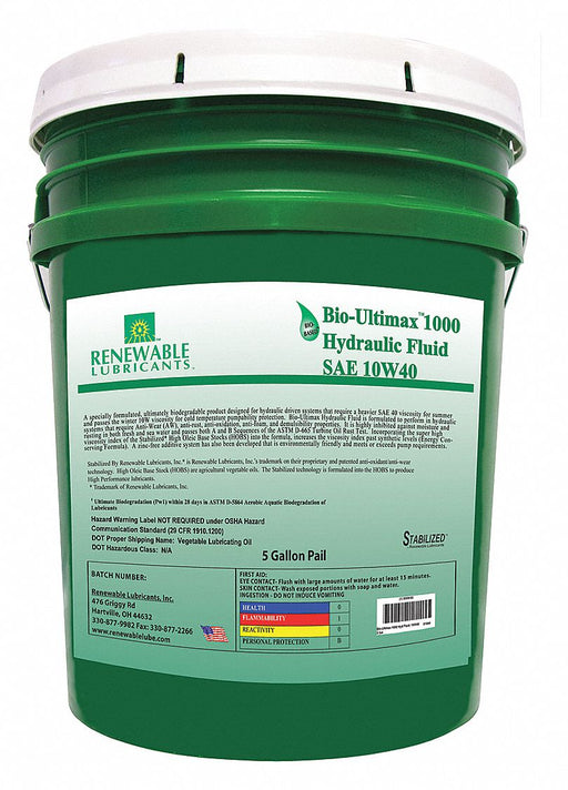 Hydraulic Oil Pail Yellow 5 gal