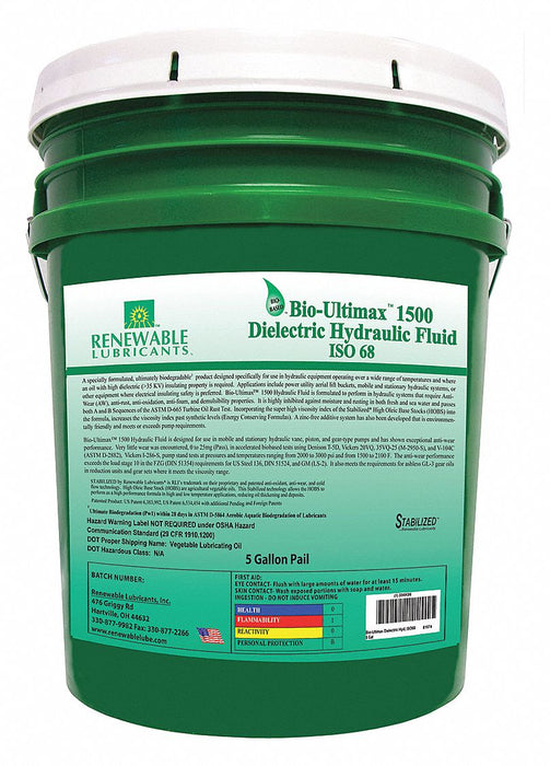 Hydraulic Oil Pail Yellow 5 gal