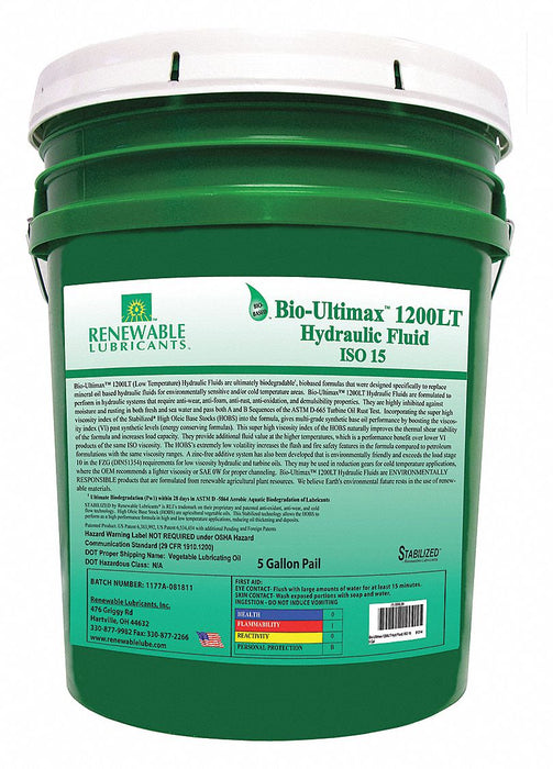 Hydraulic Oil Pail Yellow 5 gal