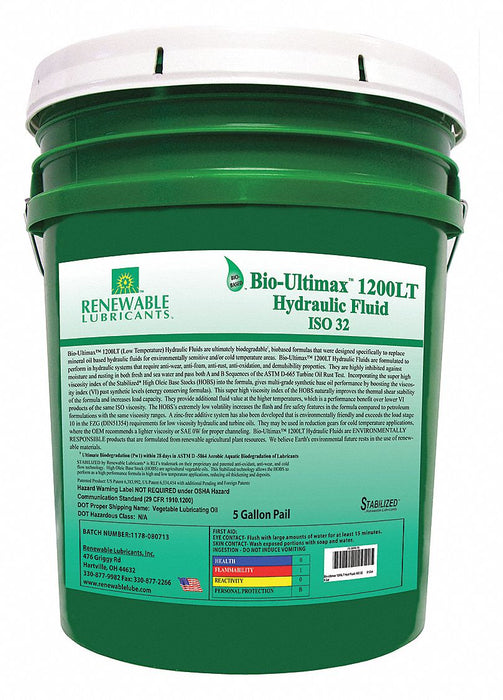 Hydraulic Oil Pail Yellow 5 gal