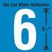 NumberLabel Vinyl 1-1/2inH 7/8inW PK5
