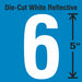 NumberLabel Vinyl 5inH 2-3/4inW PK5