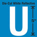 LetterLabel Vinyl 5inH 2-3/4inW PK5