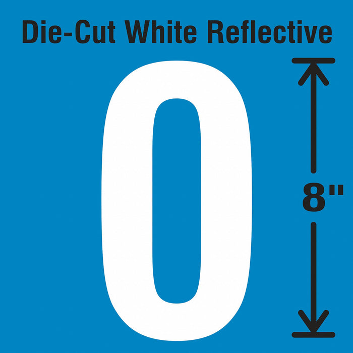 Number Label Vinyl White Number 0 8 H