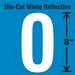 Number Label Vinyl White Number 0 8 H