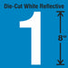 Number Label Vinyl White Number 1 8 H