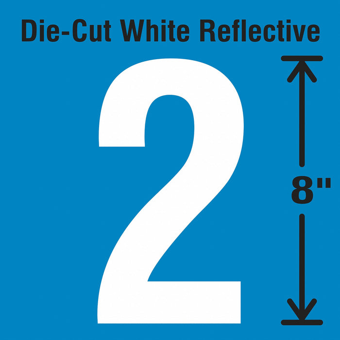 Number Label Vinyl White Number 2 8 H