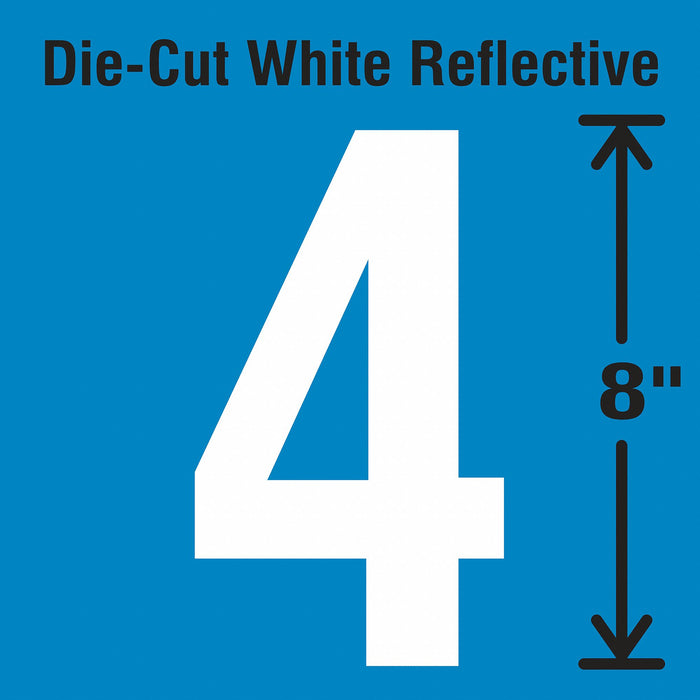 Number Label Vinyl White Number 4 8 H