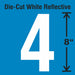 Number Label Vinyl White Number 4 8 H