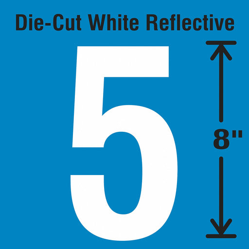 Die-Cut Reflective Number Label 5