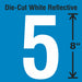 Number Label Vinyl White Number 5 8 H
