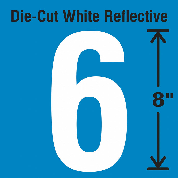 Number Label Vinyl White Number 6 8 H