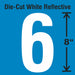 Number Label Vinyl White Number 6 8 H