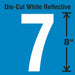 Number Label Vinyl White Number 7 8 H