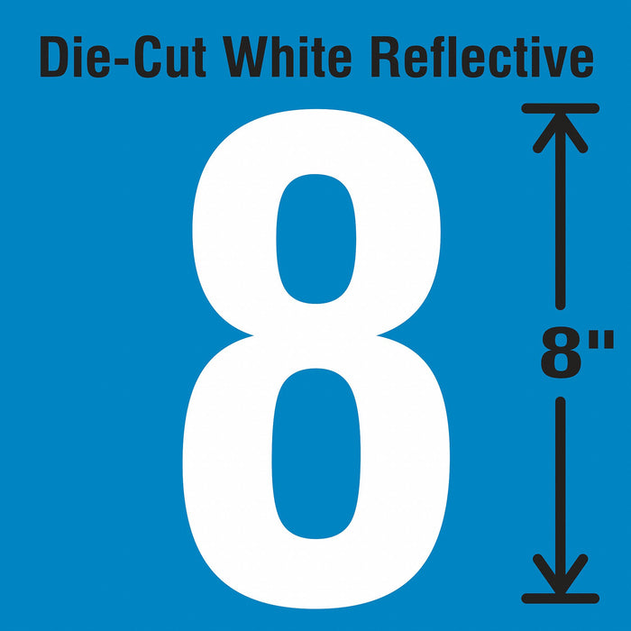 Number Label Vinyl White Number 8 8 H
