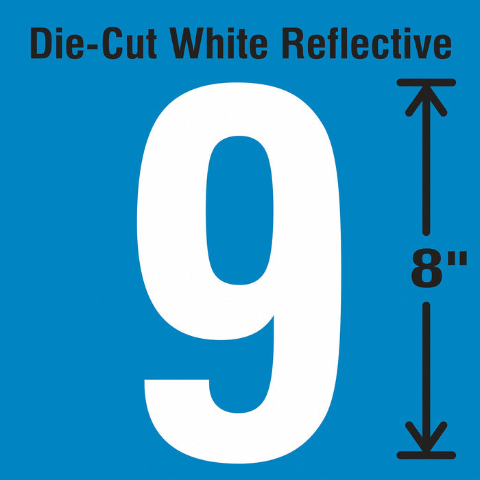 Number Label Vinyl 8 in H 4-3/4 in W