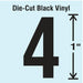 NumberLabel Vinyl 1inH 5/8inW PK10