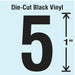 NumberLabel Vinyl 1inH 5/8inW PK10