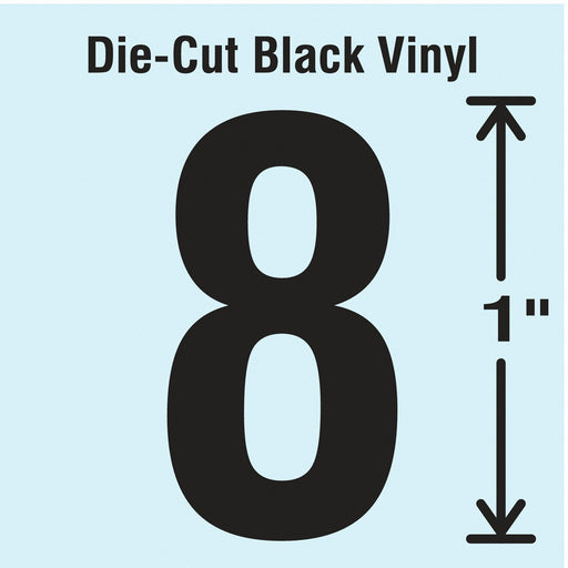 NumberLabel Vinyl 1inH 5/8inW PK10